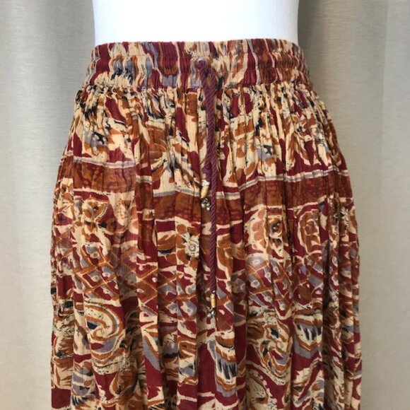 Boho Multicolored Print Skirt in Warm Colors for Autumn - Picture 1 of 3